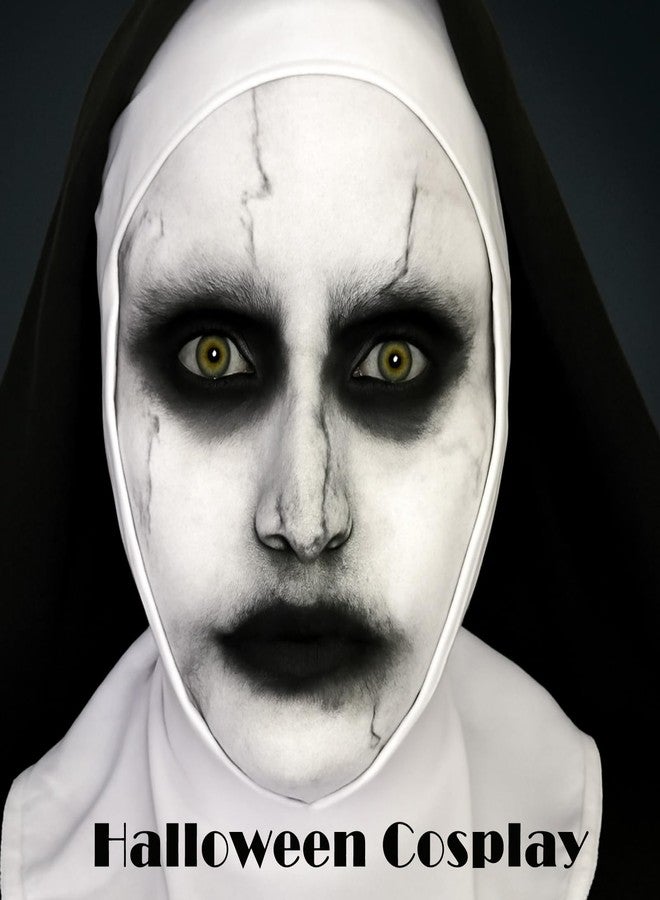 بامينفي طلاء وجه وجسم أبيض وأسود من بامينيفاي، 1.01 أونصة/قطعة مع إسفنجتين، طلاء وجه كريمي مائي لمكياج تنكري لشخصية مهرج أو زومبي أو مصاص دماء أو هيكل عظمي، طقم مكياج مؤثرات خاصة للهالوين، 2.02 أونصة - Image 5